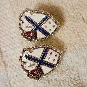 Vintage Signed Coro Crest Clip on Earrings Made in England RARE